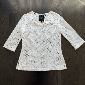 Talbots Women's Cream Eyelet Blouse